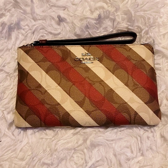 Coach Handbags - Large Coach Corner Zip Wristlet